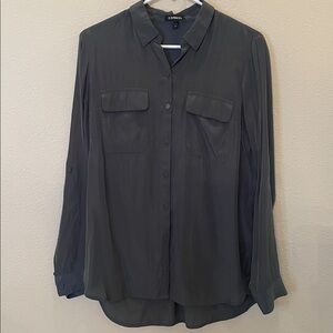 Express Collared Button Down Blouse Size Medium